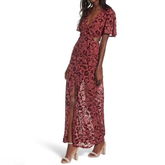 Lovers + Friends | Velvety Floral Cutout Dress-E33 - Picture 2 of 8